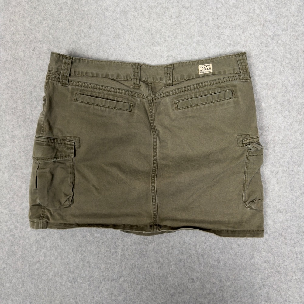 Lucky Brand Clothing Cargo Mini Skirt Green Size 6 Utility Pockets Army Combat - Picture 7 of 9